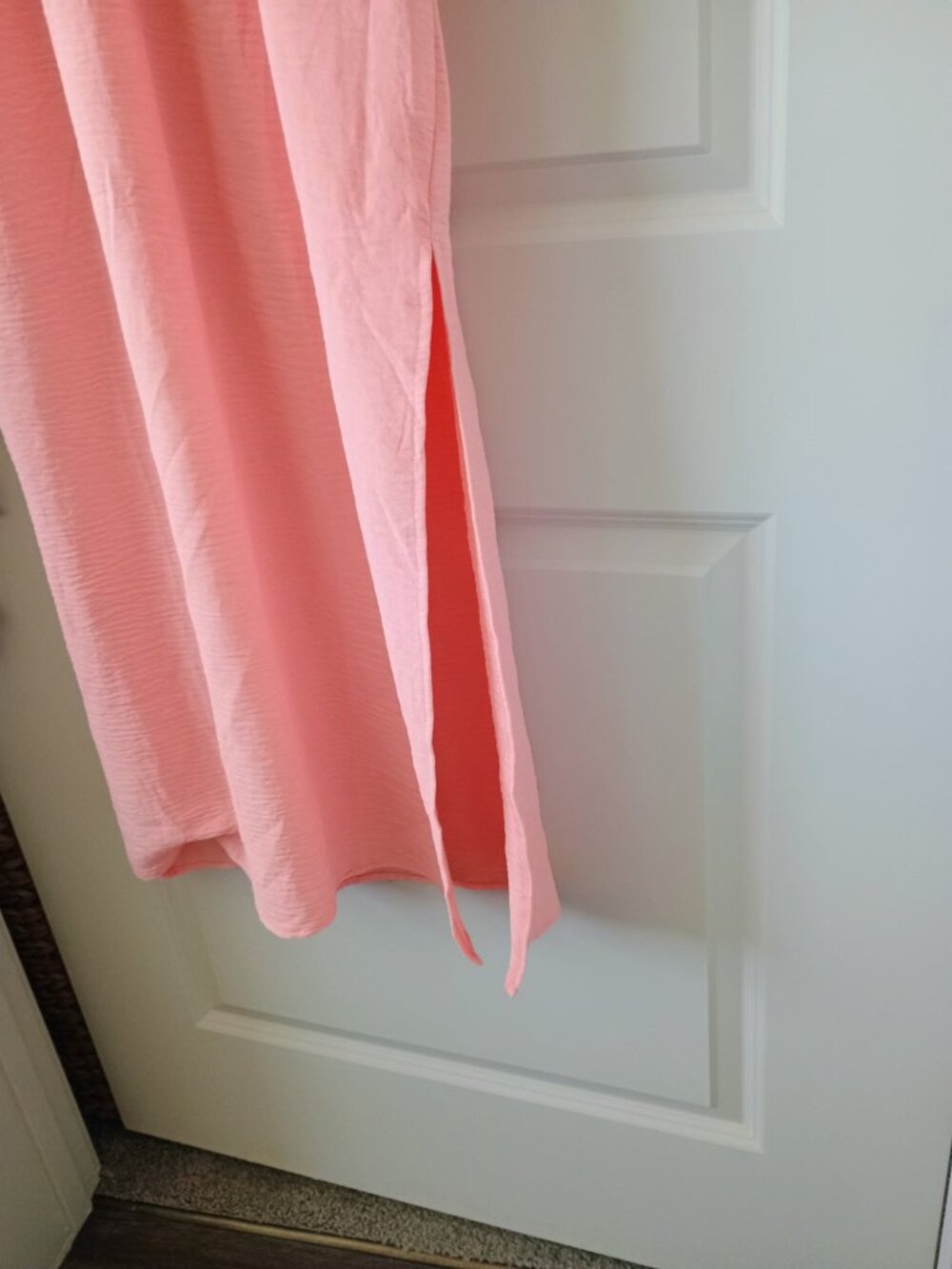 FLORAL CROCHET TOP MAXI DRESS PEACHY CORAL SEXY SUMMER BEACH - Picture 7 of 9
